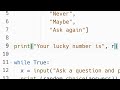 Make a magic 8 ball game in python