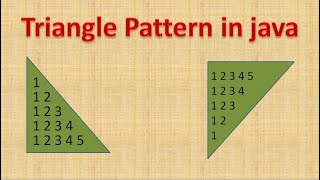 Pattern in java | Triangle pattern | Pattern by using nested loop | java pattern