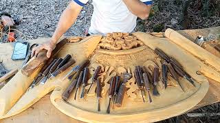 Skilled carpenter carves beautiful names onto wooden paintings #woodworking