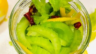 Refreshing Pickled Celery♡Simple,Healthy, Delicious, and Vegan friendly 😊 🌱 簡単ヘルシー　セロリの浅漬け　Recipe↓