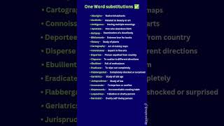 One Word Substitution ✅ #english #ows #onewords #vocabs #advancedenglish #ielts #learnenglish #esl