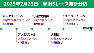 【WIN5】2025年2月23日の買える馬、消せる馬　統計データ分析