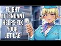 3DIO ASMR | Flight Attendant Coworker Helps your Jetlag ✈️🌎| Rambles & Fluffy Ear Picks