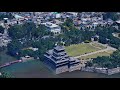 4k uhd matsumoto castle 松本城（深志城、烏城）の空撮アニメーション