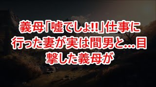 義母「嘘でしょ!!」仕事に行った妻が実は間男と…目撃した義母が