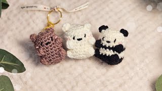 Crochet 🐻 코바늘  Cute Just Like You! ❤️ Crochet Bears Key Ring  곰돌이 친구들 위비베어스 키링