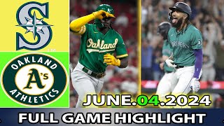 Seattle Mariners vs. Oakland Athletics  (06/04/24)   GAME HIGHLIGHTS | MLB Season 2024