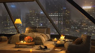 Rainy Day Relaxation with Jazz - Cozy Bedroom Luxury in Los Angeles for Work and Rest