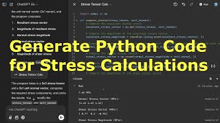 Generate Python code using ChatGPT for stress calculations