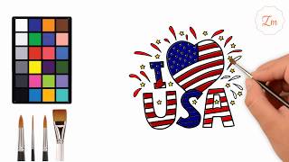 Veterans Day Coloring and Drawing for Kids, Toddlers | How to Draw USA Flag | Drawing for Kids