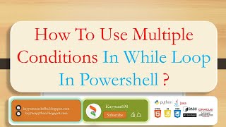 How To Use Multiple Conditions In While Loop In Powershell ? #powershell #windows11