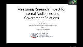 Webinar: Measuring Research Impact for Internal Audiences and Government Relations
