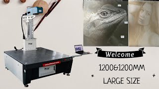 F30 1200*1200mm large format fiber laser marking machine engraving grayscale image