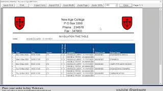 Print Individual Invigilator Time Table