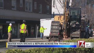 Water main breaks across the Triangle