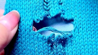 How to Invisibly Repair a Hole in a Knitted Sweater at Home