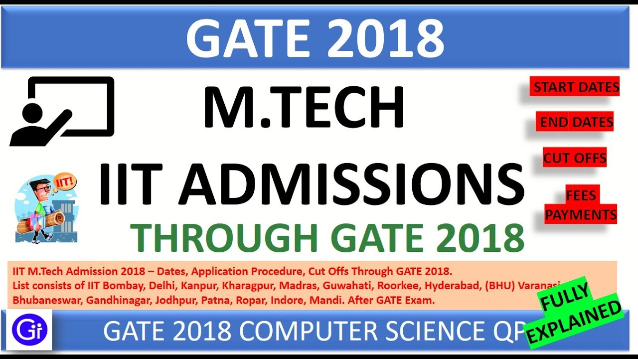 Iit M Tech Admissions 2018 рџ ґ вђ Dates Application Procedure Cut Offs