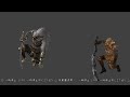 old hero and wolf warrior death animation comparison demon s souls cut content