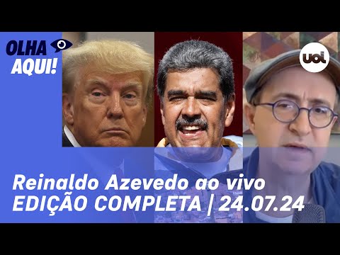 Reinaldo Azevedo ao vivo: Maduro mente e TSE responde; Trump x Kamala Harris; Sabesp e Olha Aqui