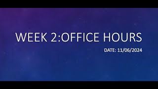 Office Hours 11/06