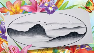 How To Draw Valley Landscape Using Only One Pencil