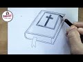 how to draw a holy bible easy bible drawing book drawing pencil sketch