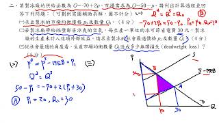 公職考試解題 - 104年特種考試交通事業鐵路人員高員三級運輸營業經濟學第二題  1-1