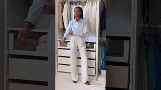 GRWM: STYLING WHITE TROUSERS FOR SPRING 🤍  #shorts