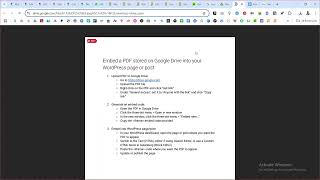 How to Embed PDF stored on Google Drive into your WordPress page or post
