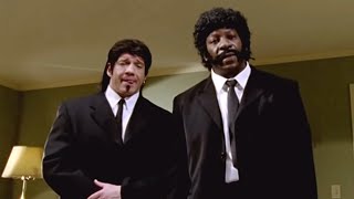 Eddie Guerrero and Booker T do their best "Pulp Fiction" impersonations: WrestleMania 21