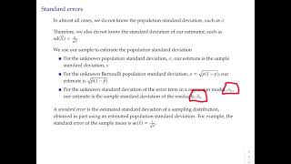 Stats topic 8 video 5: Standard errors