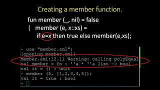 SML (Standard ML) member function and common questions.