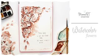 Lets play with watercolors - dreamy flowers card
