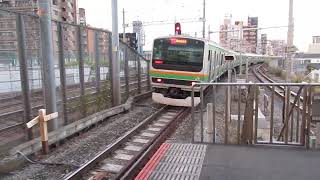 【小田原～熊谷間快速運転、運転区間は小田原～高崎間】湘南新宿ライン高崎線直通特別快速高崎行きE231系近郊型S-15編成(機器更新車)+U-588編成(機器更新車)15両　武蔵小杉駅発車