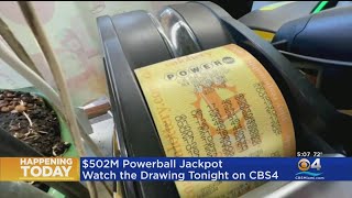 $502 million jackpot for Monday's Powerball drawing