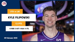 KYLE FILIPOWSKI 13 PTS vs LAC 08 Feb 24-25 UTA Highlights