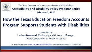 How the Texas Education Freedom Accounts Program Supports Students with Disabilities