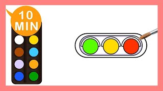 《紅綠燈Traffic light》認識顏色Coloring for kids｜Painting｜Coloring｜Drawing｜Art｜【畫畫魔法】YOYO點點名S22｜著色畫兒童節目