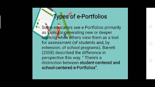 E- portfolio as an assessment tool and as a communication medium