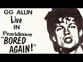 GG Allin & The Jabbers - I’m Right (Live in Providence 1982)