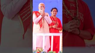 PM Modi gets a grand welcome at Bageshwar Dham Sarkar in Madhya Pradesh | #shorts