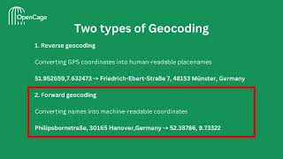 How to do Forward Geocoding with the OpenCage API - Python Tutorial