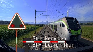 Führerstandsmitfahrt / cab ride S1 Fribourg/Freiburg - Thun