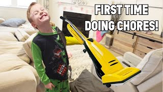 Kids Do CHORES for FIRST TIME! | The Secret To Making Chores Fun