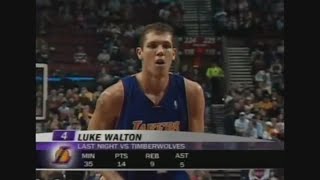 Luke Walton 22 Points 4 Ast @ Portland, 2006-07.