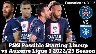 PSG Possible Starting Lineup vs Auxerre ► Ligue 1 2022/23 Season ● HD