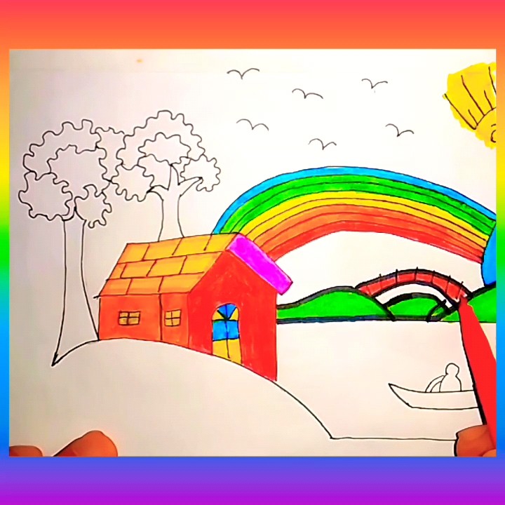 Beautiful House Drawing ёяшн Youtubeshorts Shorts Art Youtube