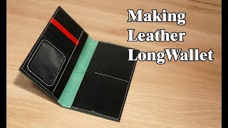 22 [Leather Craft] Making Leather Long Wallet / Free pattern