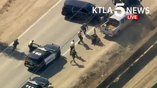 Man tackled, taken into custody after leading authorities on pursuit in Ventura County