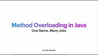 Java for Beginners | Method Overloading | Learn Java Programming Easily